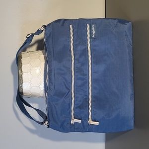 Baggallini Double Zip Navy Nylon Crossbody Bag